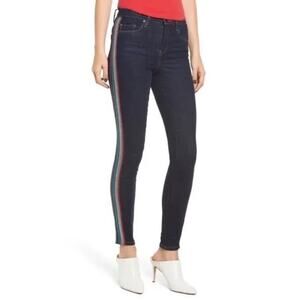 BLANKNYC The Bond Metallic Glitter Mid Rise Skinny Jeans Size 27